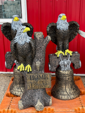 Painted Cement Eagles