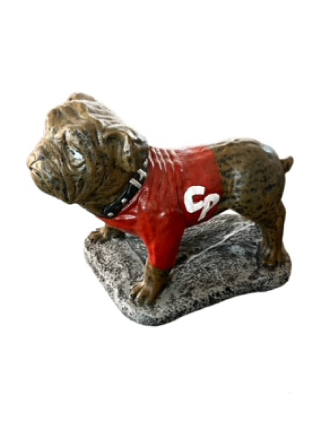 Bull Dog with Crown Point Sweater garden statue