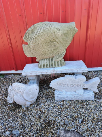 3 kinds of fish garden statues