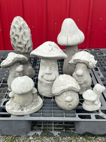 Mushroom cement garden statue
