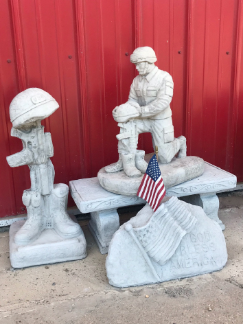 Cement patriotic soldiers