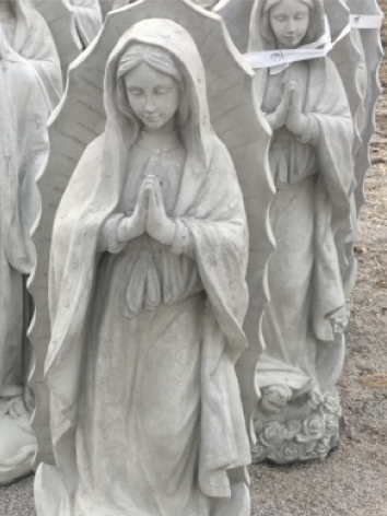 Our Lady of Grace praying cement garden statue