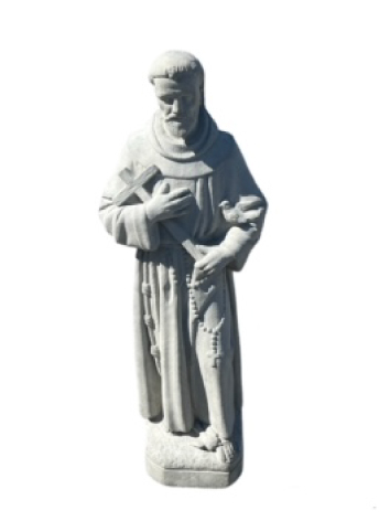 Cement saint yard statue