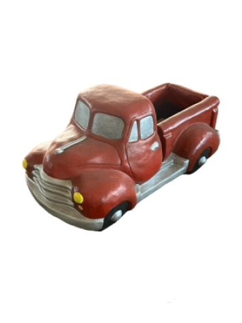 Red Truck Cement Planter