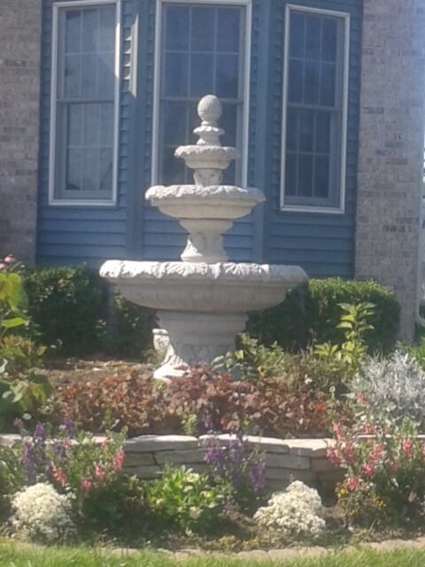 3-tier white cement fountain for your yard